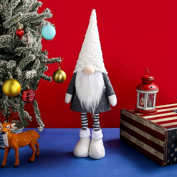 TETOU Christmas Gnomes 23In Large Gnome Plush Swedish Gnome for Scandinavian Christmas Holiday Home Decor (White)