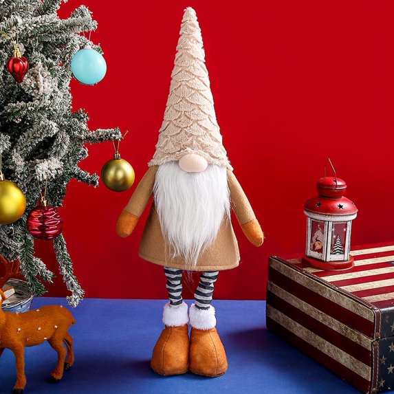 TETOU Christmas Gnomes Large Standing 23In Swedish Gnome Stuffed Plush for Scandinavian Christmas Holiday Home Decor (Orange)
