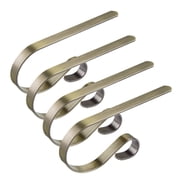 TETOU Christmas Stocking Holders No-Slip Adjustable Hooks for Fireplace Mantel Stocking Hanger Hooks - Bronze
