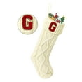 thumbnail image 1 of TETOU Christmas Stockings with Initials Letter 18" Stockings for Christmas Decoration - White G, 1 of 7