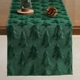 thumbnail image 1 of TETOU Christmas Tree Jacquard Table Runner 13x72 Inch Soft Plush Faux Fur Table Decoration for Christmas Home Party - Green, 1 of 6
