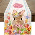 thumbnail image 1 of TETOU Easter Bunny Table Runner 72" Spring Rabbit Eggs Table Runner Home Dining Party Decor, 1 of 6
