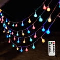 thumbnail image 1 of TETOU Globe String Lights, 33ft 80LED Crystal Fairy String Lights Battery Operated String Lights with Remote Waterproof for Indoor Outdoor Camping Hanging Home Chriatmas Decoration - Multicolor, 1 of 7