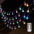 thumbnail image 1 of TETOU Globe String Lights, 33ft 80LED Crystal Fairy String Lights Battery Operated String Lights with Remote Waterproof for Indoor Outdoor Camping Hanging Home Patio Garden Decoration - Multicolor, 1 of 7