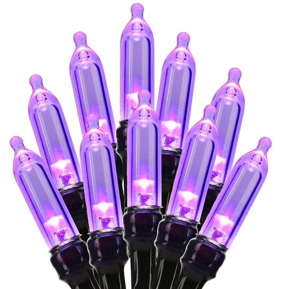 TETOU Halloween Lights, 33ft 100 LED Battery Halloween Lights, 8 Modes String Lights with Timer, Indoor Outdoor Waterproof mini Lights String for Halloween Bedroom Patio Decor - Purple