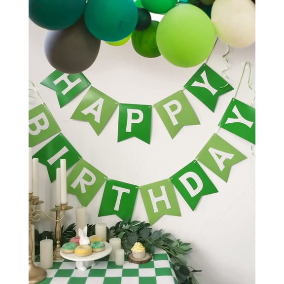 TETOU Happy Birthday Banner Signs Funny Birthday Party Supplies for Girls Adults Birthday Party Decorations Banner - Green