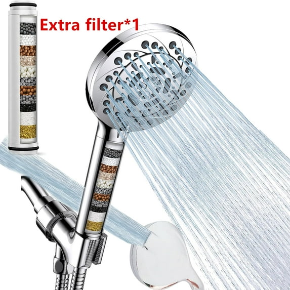 TETOU High Pressure Shower Heads, 5 Spray Modes Filtered Hose Filter Shower Head with Handheld for Hard Water Remove Chlorine and Harmful Substance