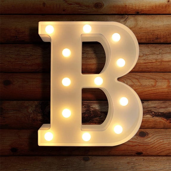 TETOU LED Letter Lights Luminous Letters Sign Home Decor for Wedding Birthday Party Christmas Battery Powered Decoration (B)
