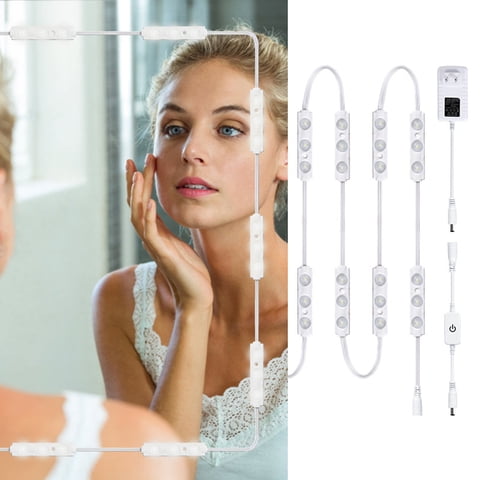 TETOU 60 Led Vanity Mirror Lights 14ft Dimmable Touch Control Lights Strip Makeup Dressing Table & Bathroom Mirror