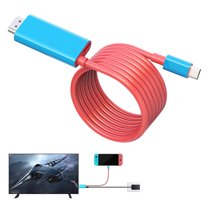 TETOU Portable HDMI Cable for Nintendo Switch/ NS Oled Dock Mode, PD Powered 4K HD 6.56ft Blue