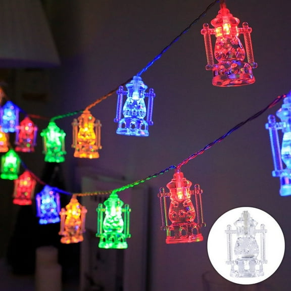 TETOU Ramadan Kareem Palace Lamp 9.85ft 20LED Eid Muslim Lantern String Lights Home Garden Festive Decoration
