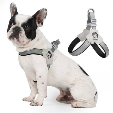 TETOU Reflective Pet Dog Harness, No Pull Vest Harnesses with Metal Buckles for Small Medium Large Dogs - Black, S