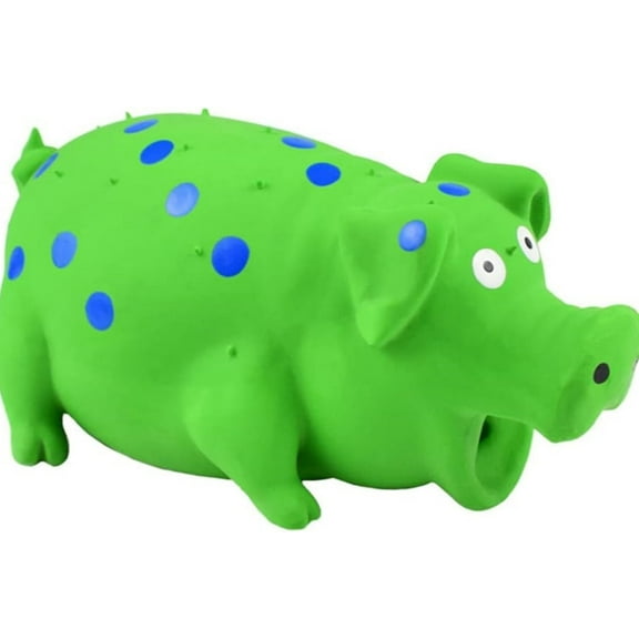 TETOU Squeaky Pig Dog Toy, Small Breed Dog Latex Chew Toys Natural Rubber Pig Sound Play Toy for Interactive Dog Playing Emulsion the Dog - Green
