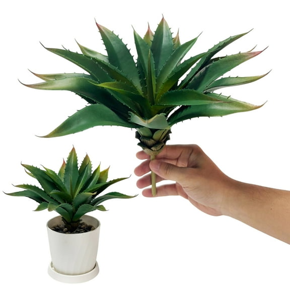 TETOU Succulents Plants Artificial Aloe Plant 12.5" Large Unpotted Real Fake Succulents Home Greenery Decor