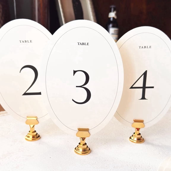TETOU Table Numbers 1-30, 5 x 7" Wedding Oval Table Numbers for Wedding Valentines Party Reception Banquet Events Decoration