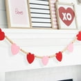 thumbnail image 1 of TETOU Valentines Day Decorations Red Pink Felt Heart Wood Beads Valentines Garland 4.5ft Felt Banner Fireplace Mantel Home Decor, 1 of 8
