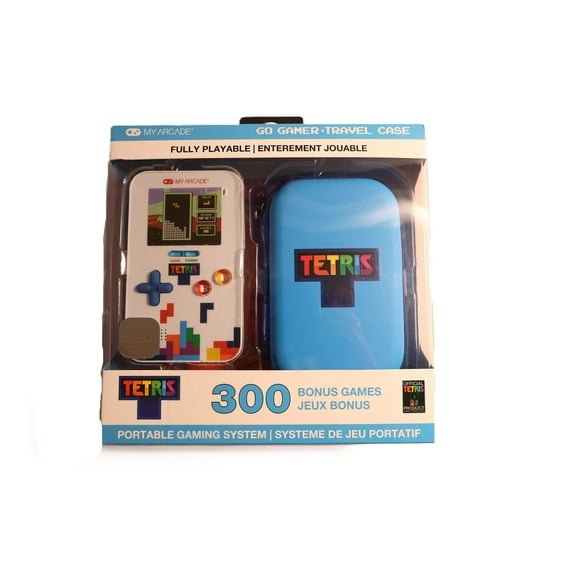 TETRIS Go Gamer + 300 Bonus Games With Travel Case Portable Gaming System