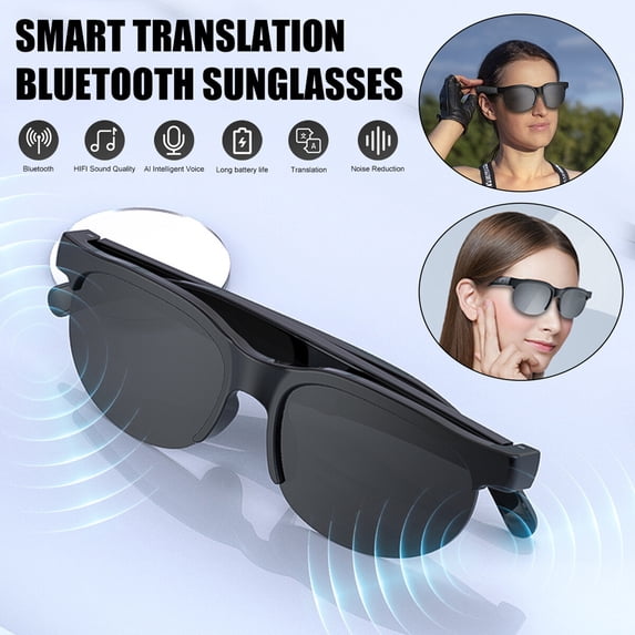 TETSELF AI-powered Bluetooth Glasses: Real-Time Translation for 150+ Languages, Wireless Calling & Music, Premium HD Audio, 35g Ultra-Lightweight