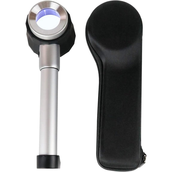 TETSELF Handheld Magnifying Glass (with Scale), LED-Illuminated Jewelry Magnifying Glass, Suitable for Jewelry and Coin Inspection