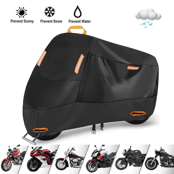 TETSELF Motorcycle Cover, 420D Heavy-Duty Model with Storage Bag, for Waterproof and Dustproof Protection of Motorcycles, 3XL-104.33×41.34×49.21in