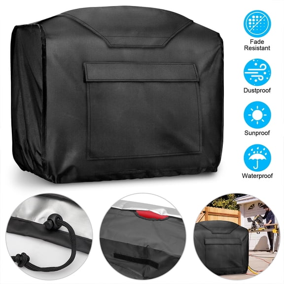 TETSELF Small Generator Cover for Most Inverter Portable Generator EU2200i EU3200i, Mini Outdoor Waterproof Storage Cover 20.5x11.4x16.1 inch, Black