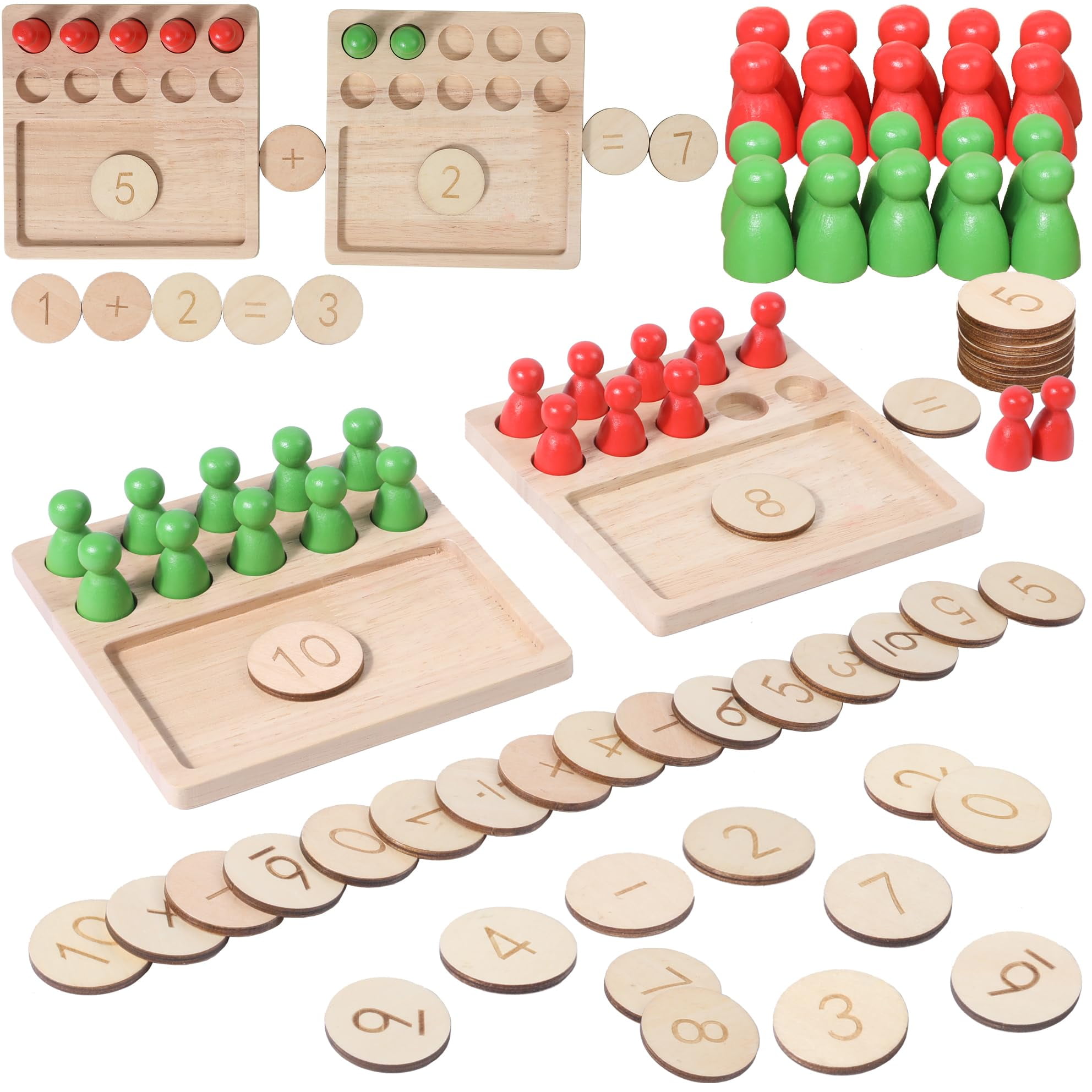 TEUVO Montessori Counting Peg DHF10 Board Toys for Kids Aged 3 4 5 6