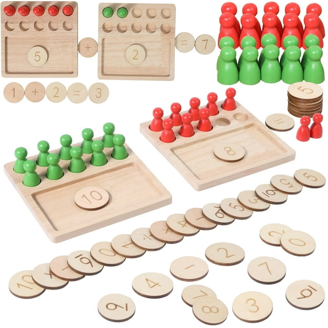 TEUVO Montessori Counting Peg DHF10 Board Toys for Kids Aged 3 4 5 6
