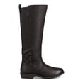 thumbnail image 1 of TEVA Womens Black Back Gore Panel Crisscross Strapping Waterproof Cushioned Ellery Round Toe Block Heel Zip-Up Leather Riding Boot 6.5, 1 of 4