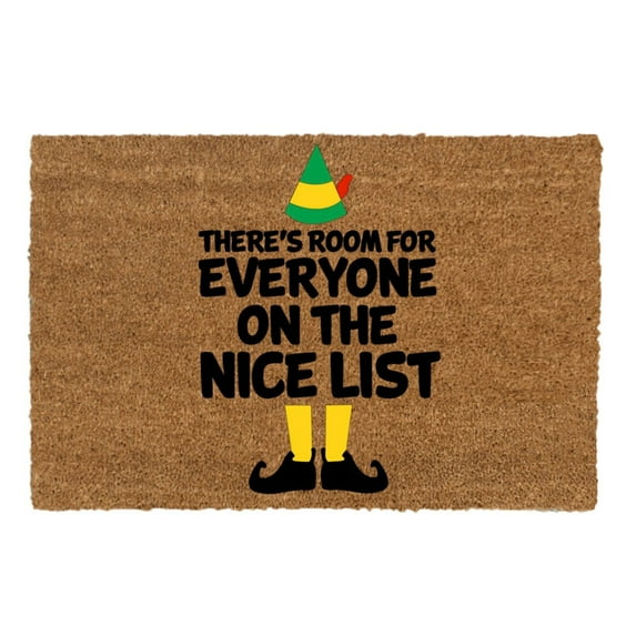 TEVEQ 23.6 X 15.7 Inch Christmas Greeting Doormat Elf Floor Rug Merry Christmas Candy Cane Letter Inside Door Outdoor Entryway Mats Home Washable Decorative Patio Indoor Mats Outside Entry Welcome