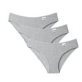 thumbnail image 1 of TEVEQ 3 Pack Cotton Underwear for Women Cute Low Rise Ribbed Bikini Breathable Womens Cheeky Panties Invisibles Seamless Panties Briefs Bikini Pcs 3 Women's Underwear Grey L, 1 of 5