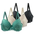 thumbnail image 1 of TEVEQ 3Pc Bras for Women No Underwire Full Coverage Push Up Seamless Wireless Comfortable Bra for Women Bag 3 Bra Strap Strap Bra Set Big Tight Classic Bra Set Comfort Bra Bra Everyday Bra Bra, 1 of 2