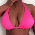 thumbnail image 1 of TEVEQ Bikini Tops for Women Triangle Bikini Top Halter String Bathing Suits Top Bag Plus Size Beach Bikini Large Backless Swimsuit Top for Women Hot Pink 4Xl, 1 of 9