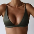 thumbnail image 1 of TEVEQ Bikini Tops for Women Triangle Bikini Top String Bathing Suits Top Women's European and American Foreign Trade Solid Color Bikini Women's Swimsuit Bra Green L, 1 of 3