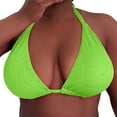 thumbnail image 1 of TEVEQ Bikini Tops for Women Women's Triangle Bikini Tops String Halter Push Up Padded Swimsuit Top Bag Plus Size Beach Bikini Large Backless Swimsuit Top for Women Green 4Xl, 1 of 5
