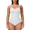 thumbnail image 1 of TEVEQ Bodysuit Shapewear for Women Shapewear Tummy Control Bodysuit Seamless Body Shaper Sleeveless Compression Tanks Tops Women's Tight Corset Top Underwear Solid Color Fashionable Jumpsuit White Xs, 1 of 6