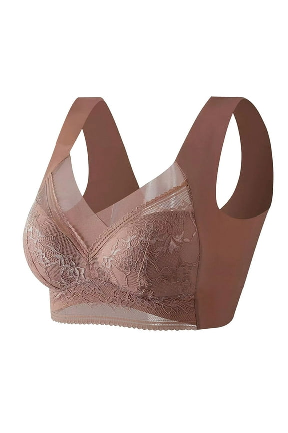 Bras for Women Comfort Seamless Bra, Push Up Adjustable Bralette Bra, Wireless Everyday Bras for Women Thin Underwear Plus Size Wireless Breast Cover Cup Large Size Vest Bras Women Full Cup Thi