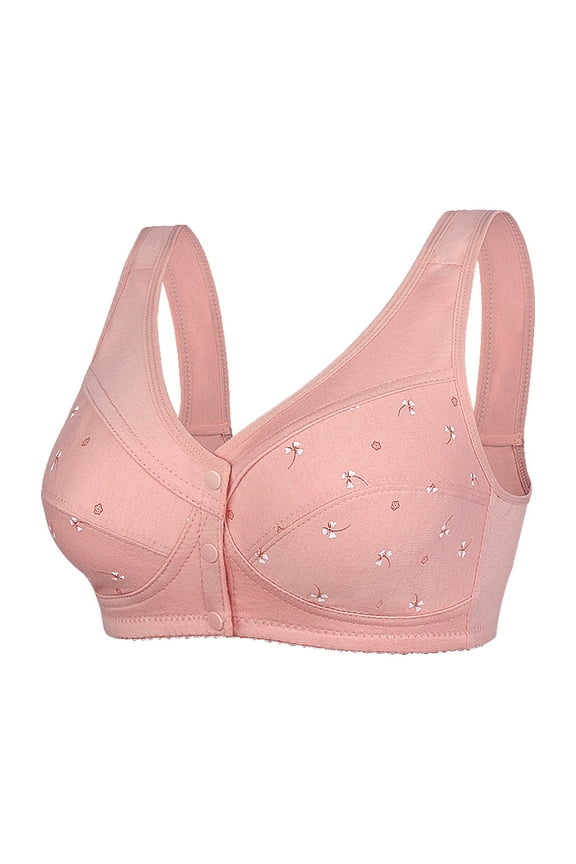 Bras for Women No Underwire Sports Bras for Women Women Front Button Shaping Cup Adjustable Shoulder Strap Large Size Underwire Bra Pink 2Xl