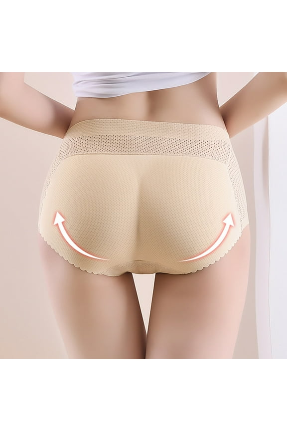 Butt Lifter Panties for Women Padded Underwear Seamless Booty Pads Enhancer Shapewear Butt Lifting Panty for Under Dresses Women's Butt Lifting Thick Hip Pad Body Shaping Buttocks Pants Beige L