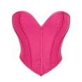 thumbnail image 1 of TEVEQ Corset Tops for Women Going Out Vintage Strapless Corset Crop Tube Top Bodyshaper Ladies' Pure Color Frosted Pattern Camisole Style Body Shaping Top Hot Pink L, 1 of 8