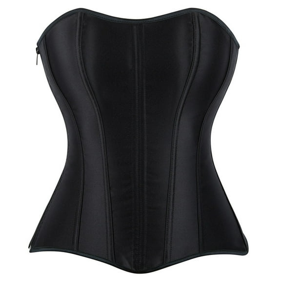 TEVEQ Corset Tops for Women Going Out Vintage Strapless Corset Crop Tube Top Bodyshaper Women's Zipper and American Body Shaping Clothes Belly Shaping Body Underwear Black A