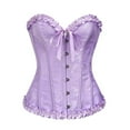 thumbnail image 1 of TEVEQ Corset Tops for Women Tube Tops Waist Trainer Tie Up Corset Shapewear Drawstrings Slim Push Up Wrapped Lace Corset Floral Bustier Gothic Corset Shapewear Purple XL, 1 of 3