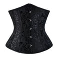 thumbnail image 1 of TEVEQ Corset Tops for Women Strapless 2025 Trendy Women's Boned Brocade Waist Training Underbust Corset Black Xs, 1 of 2