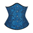thumbnail image 1 of TEVEQ Corset Tops for Women Strapless 2025 Trendy Women's Boned Brocade Waist Training Underbust Corset Dark Blue M, 1 of 2