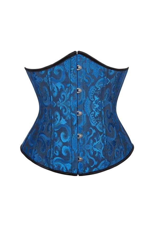 Corset Tops for Women Strapless 2025 Trendy Women's Boned Brocade Waist Training Underbust Corset Dark Blue Xxl