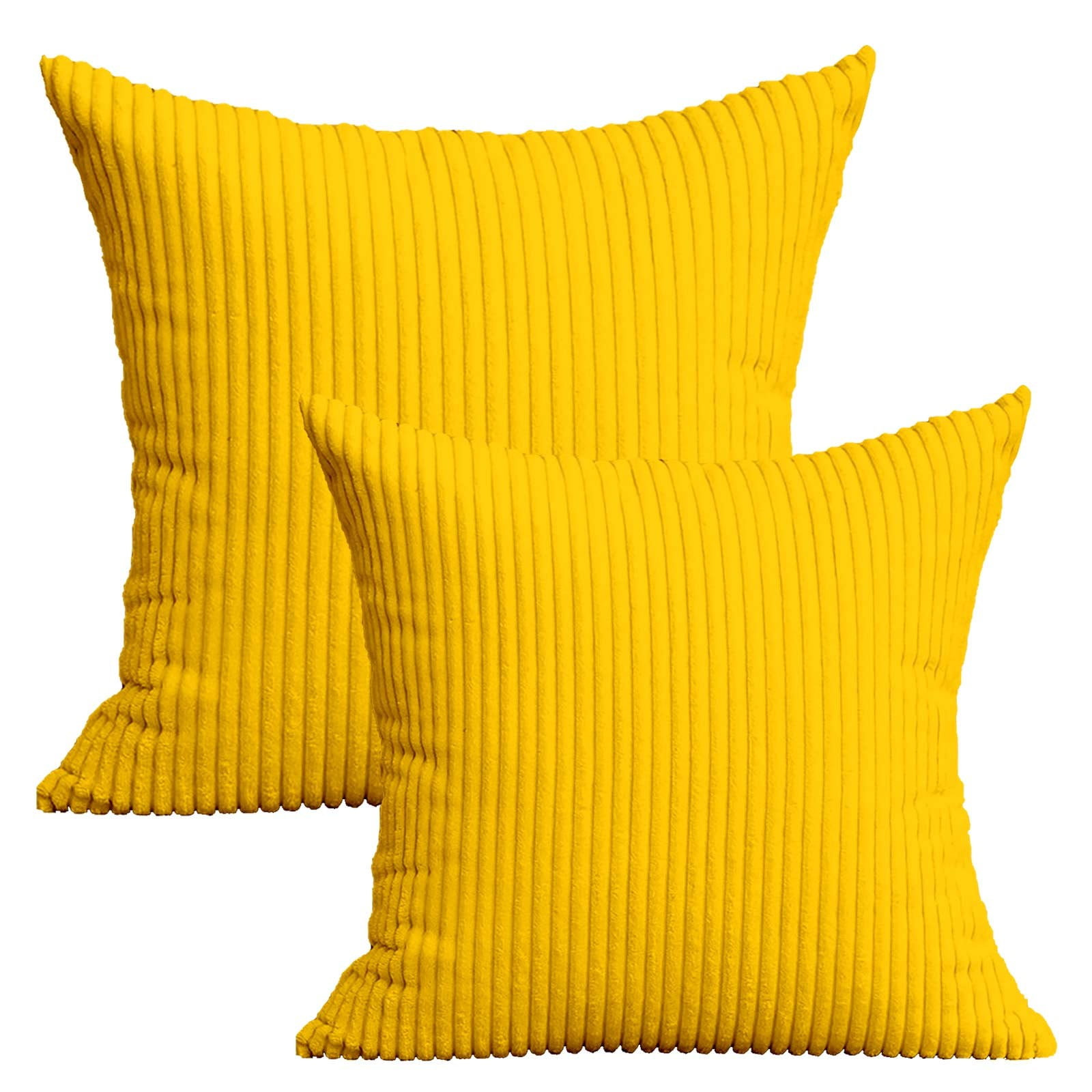 Cozy 20x20 Inch Flannel Pillow Covers, Set Of 2 - Super Soft Decorative Couch Pillows For Living Room, Sofa & Bed (Camel)