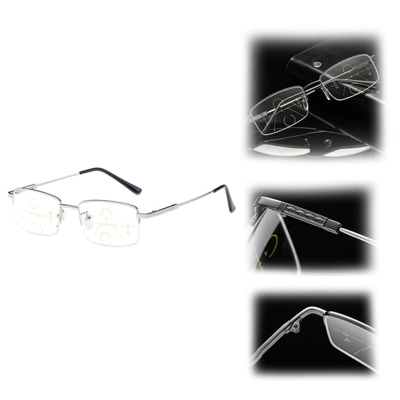 TEVEQ Glasses Clearance,Memory Titanium Anti Blue Light Presbyopia Glasses for Men Women With Automatic Zoom Multi Focus Far And Near Use Presbyopia Glasses