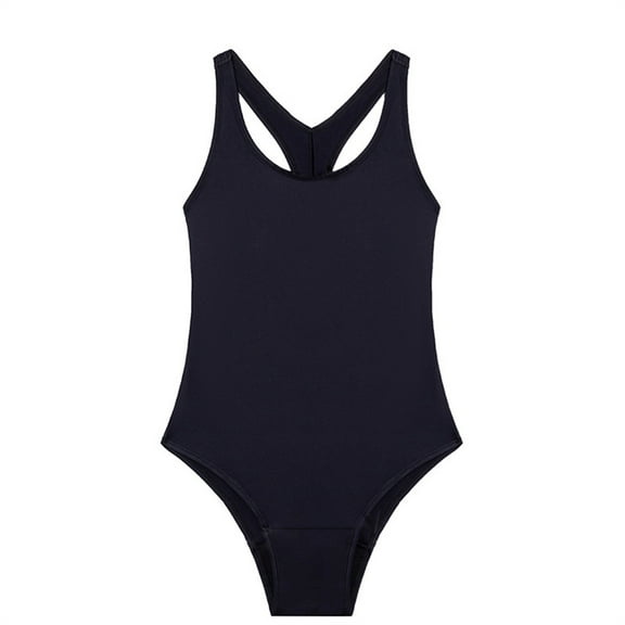 TEVEQ One Piece Swimsuit Women Tummy Control Swim Suits for Women 2025 Trendy Mordlanka Swimwear for Women Teens Thin Strap Swimsuits Black L