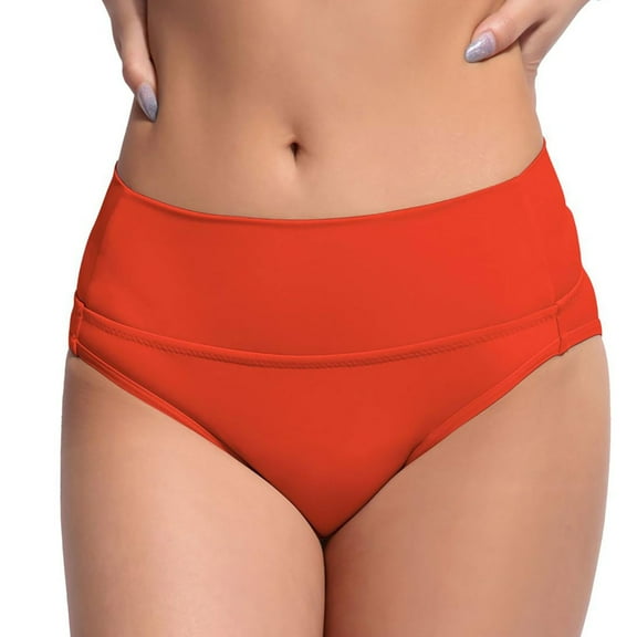 TEVEQ Period Swimwear Bikini Menstrual Leakproof Swim Bottoms Period Bathing Suits for Teens Girl Women's Full Coverage Bikini Bottomsswimming Physiological Underwear Swimming Shorts Orange Xl