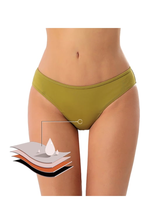Period Swimwear Leakproof Swim Bottoms Upf 50+ Menstrual Bathing Suit Bikini Bottom for Teens Women,Low Waisted Period Bathing Suit Bottoms Full Coverage Period Swimwear Bikini Green M