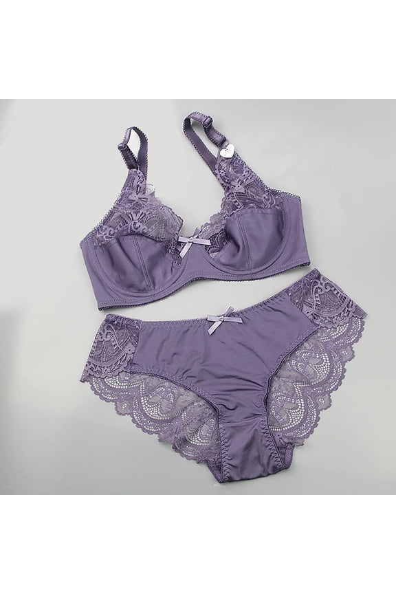 Push Up Bra and Panty Sets for Women Underwear Sets for Women Full Coverage Bra Bra and Panty Sets for Women Lace Bras and Underwear 2 Pieces Suit Thin Comfortable Breathable Base Set